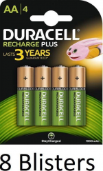 Duracell AA Rechargeable Plus 32-pack